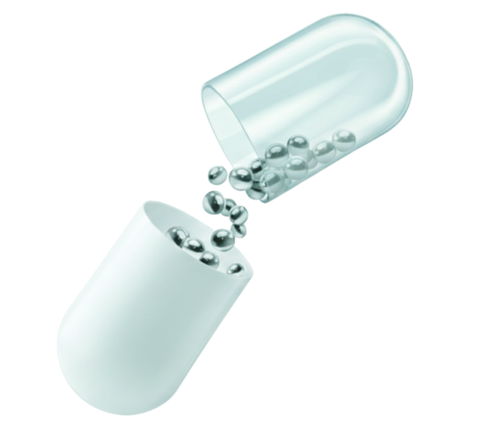 Pharmaceutical capsule with active ingredient beads