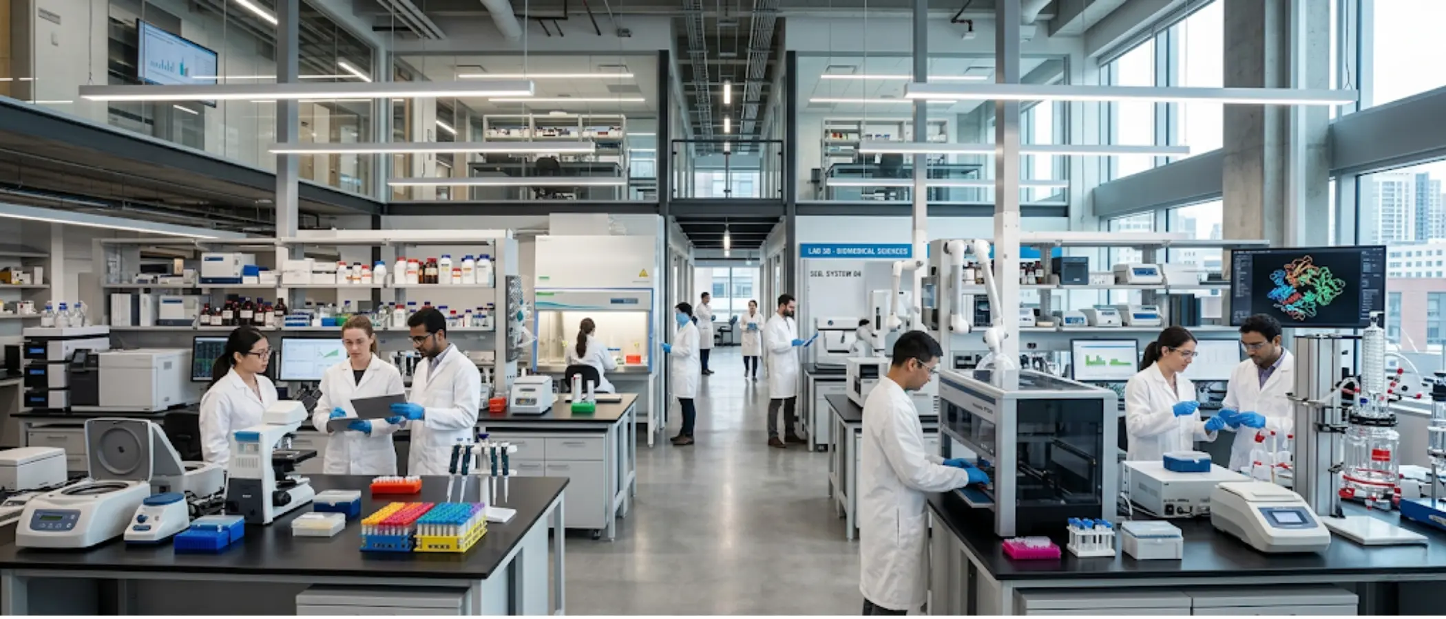 Wide lab interior